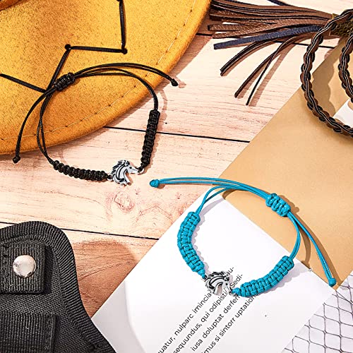 MTLEE Horse Bit Charm Bracelet 2 Pcs Horse Lovers Equestrian Jewelry Adjustable Hose Charm Bracelets for Teens Girls Boys3