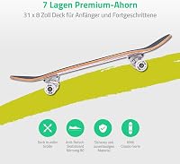ARROW BOARD 31" Klasszikus Gördeszka - Rózsaszín Vintage Deszkás Kezdőknek, 52mm Kerék, 100kg Teherbírás, Juharfa, Gyerekeknek és Tiniknek 4