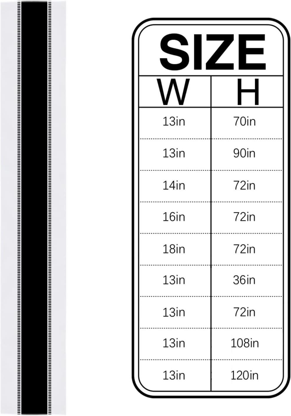 T&H XHome Linen Table Runner 48 Inches Long Black White Stripes Minimalist Simple Pattern Table Runnes for Party Dining Room Dresser Farmhouse Wedding Banquet Home Decorations 13x48Inches