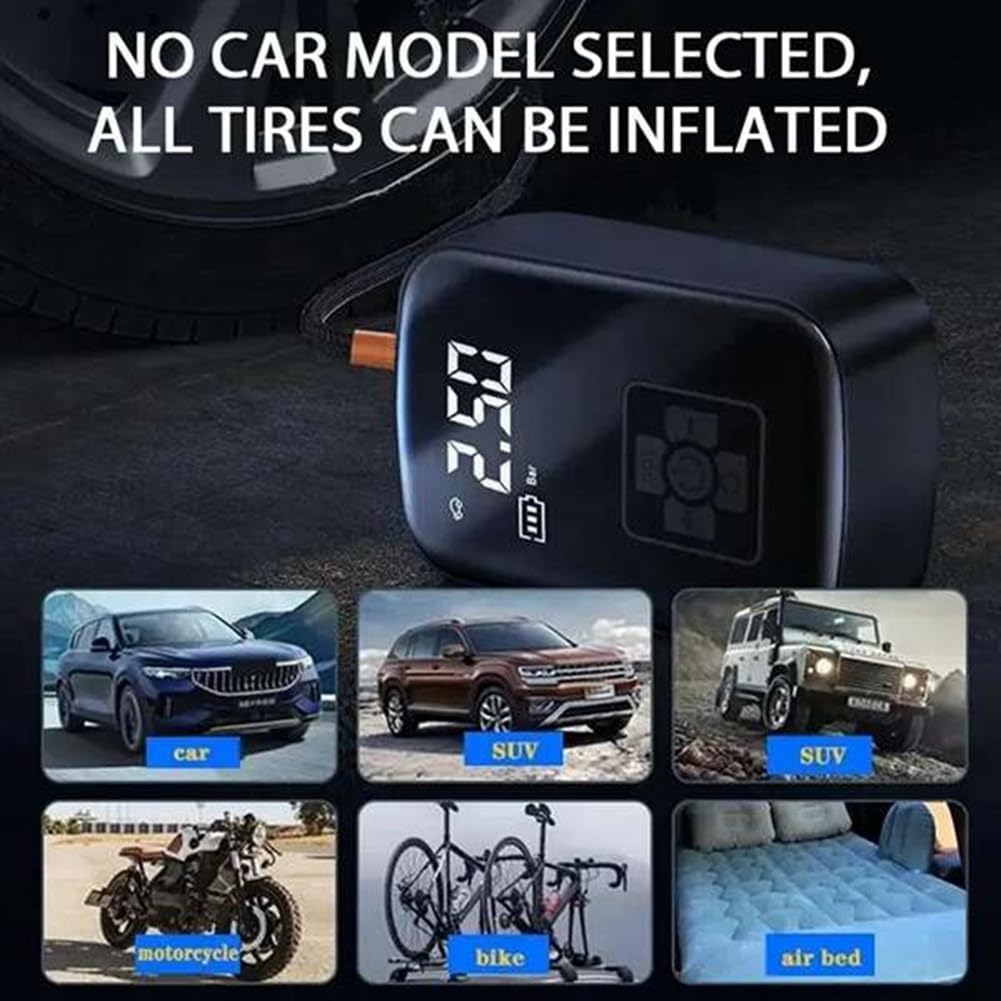 Pompa di gonfiaggio fili montata su auto Pompa di aria fili portatile Gonfiatore dei pneumatici con la funzione della