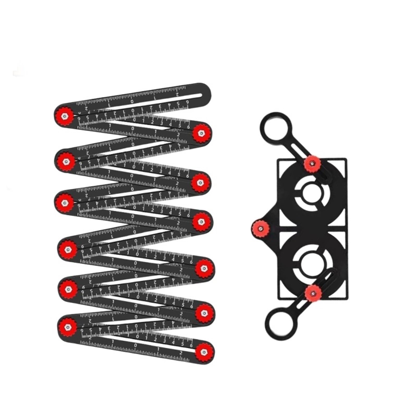 Règle de mesure multifonctionnelle ERICAT pliante en aluminium pour gabarit de découpe carrelage