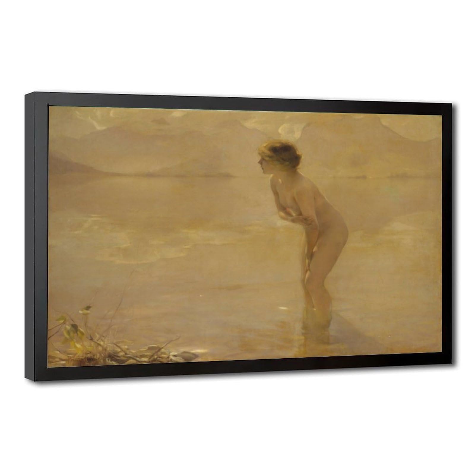 WCYB Paul Emile Chabas - September Morn Prints Posters Canvas Deco Paintings Wall Art For Office Living Room Hangable Frame 8" L X 12" W