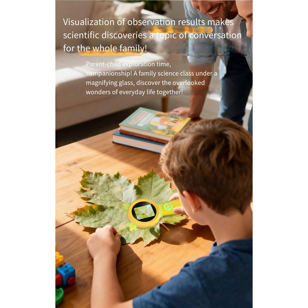 Microscopio Ottico per Bambini 1000X con Funzione Foto e Video, Mondo Microscopico, Giocattolo Educativo Scientifico per Bambini.