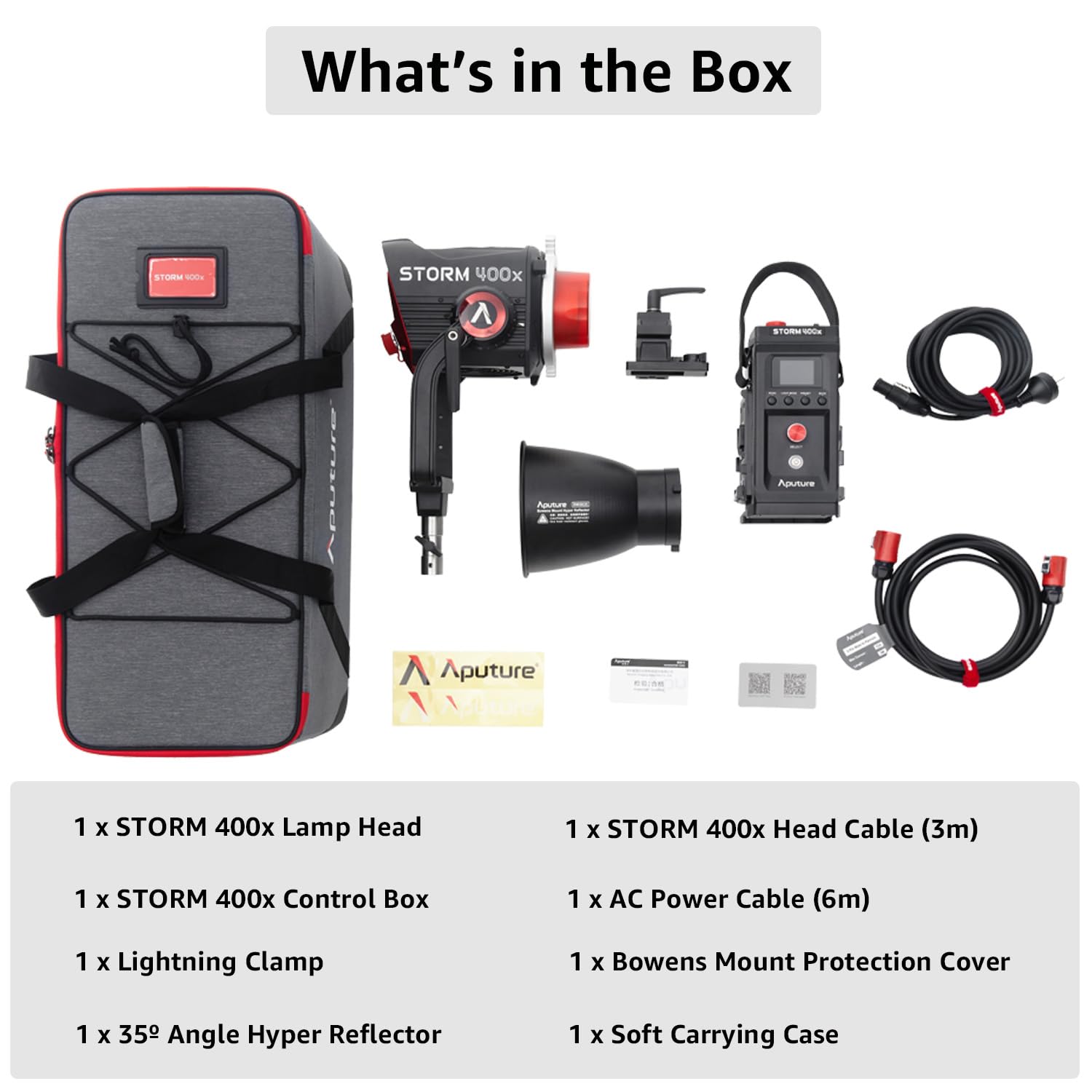 Aputure Storm 400x Luz LED 400W Bicolor Profesional, Chip Blair, IP65, CRMX, DMX512, App Sidus Link, Montura Bowens