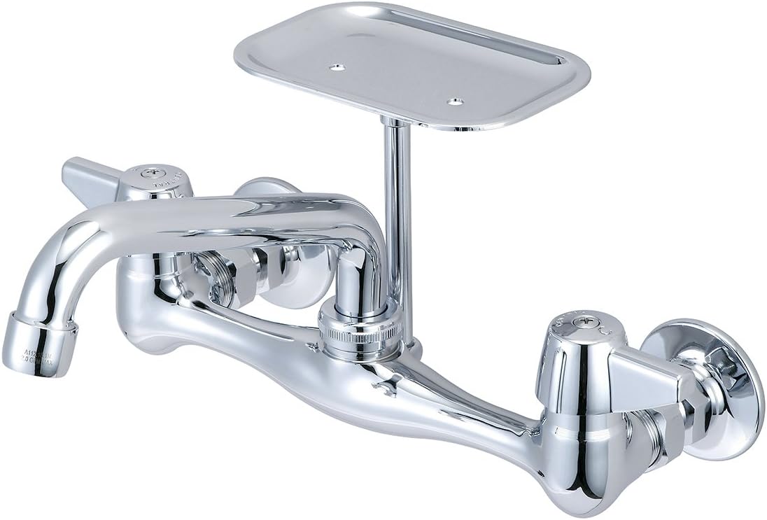 Central Brass 0048-UA Two Handle Wallmount Kitchen Faucet in Chrome