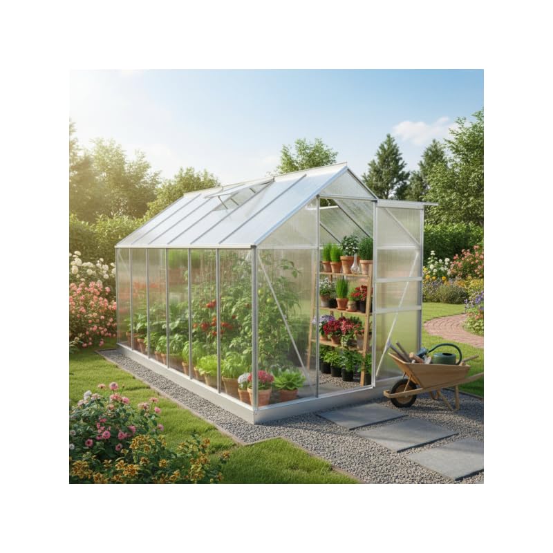 Serre en polycarbonate alvéolaire 6 mm Dresde 190 x 380 cm