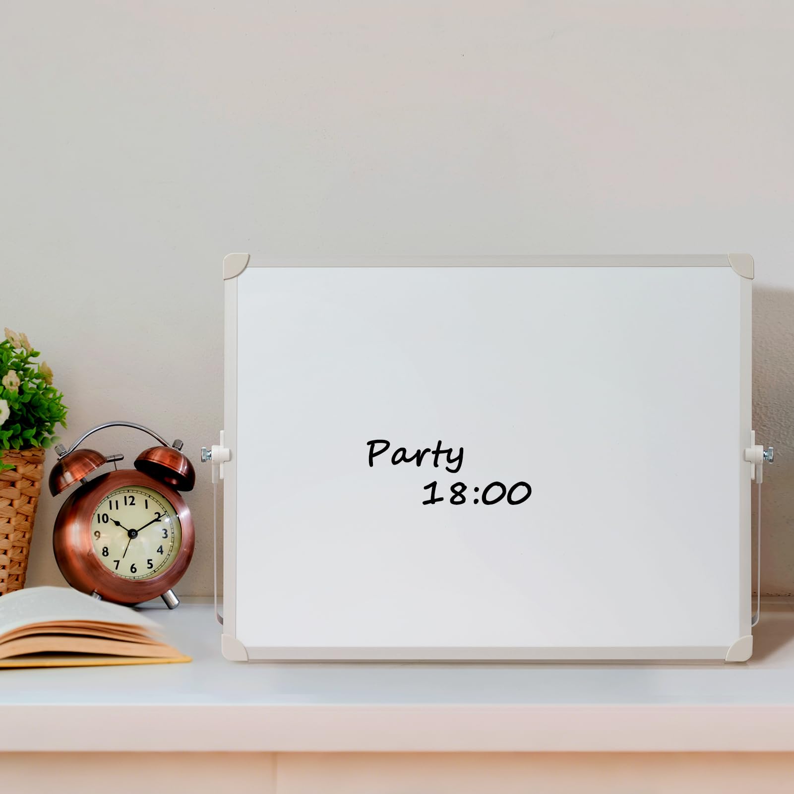 DOEWORKS Magnetisches Whiteboard 40 x 30cm, A3 Doppelseitig Trocken Abwischbares Whiteboard für den Schreibtisch, Magnettafel mit Ständer für Zuhause Schule Büro