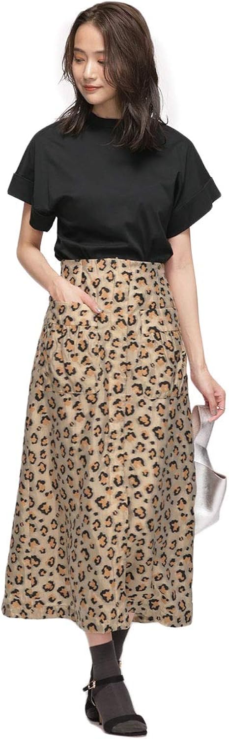 Amazon Co Jp ナノユニバース Nu Lady S H レオパード 柄 ドッキング ワンピース レディース ワンサイズ ブラック 服 ファッション小物