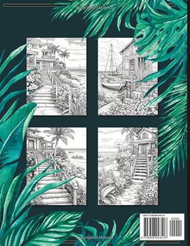 Relaxing Summer Scenes Adult Mindfulness Coloring Book For Calming 