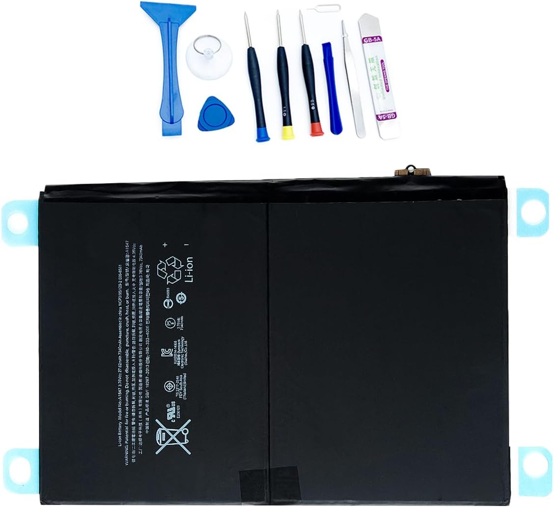 A1547 Battery Compatible with iPad Air 2 iPad 6 6th Gen Generation A1566 A1567 7340mAh 3.76V 27.62Whr with Installation Tools