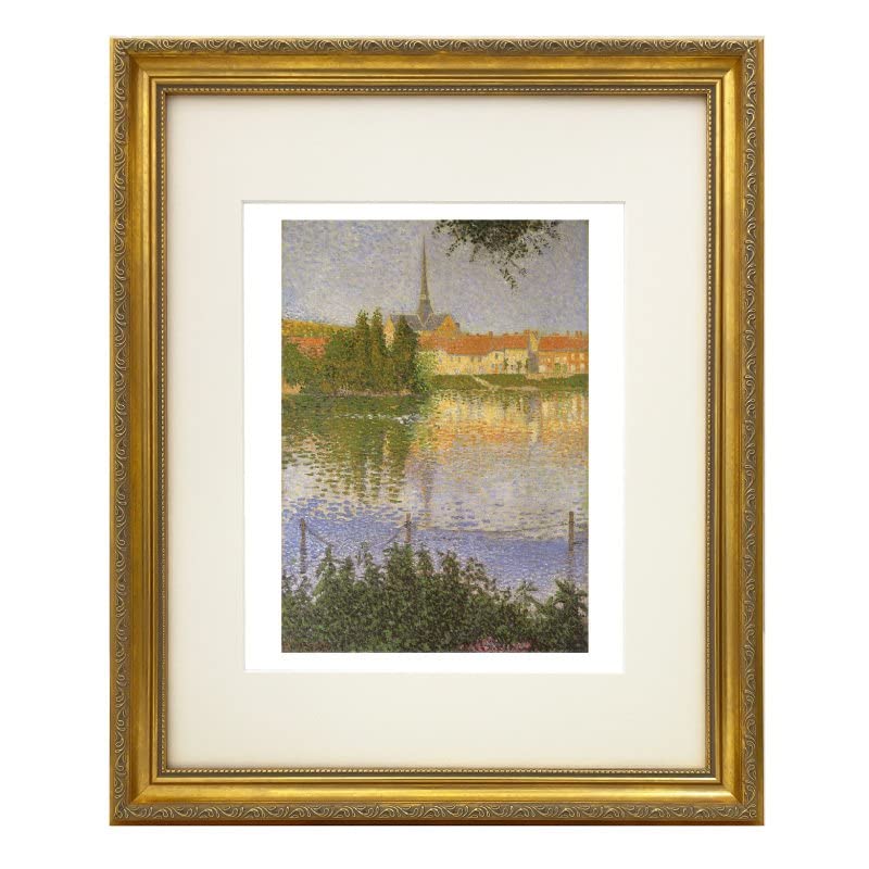 Amazon.co.jp: シニャック「風景」八つ切り絵画入り額縁 アンティーク