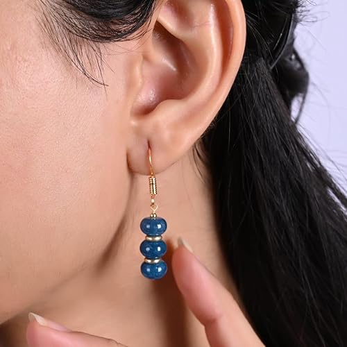 Miniatura 76 de Gempires - Aretes ligeros con cuentas hechas a mano, hipoalergénicos, chapados en oro, aretes colgantes para mujer