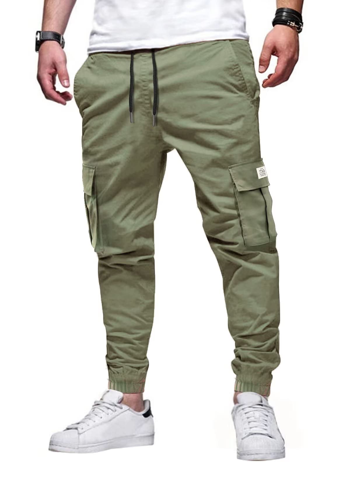 Elegancitymens Cargo Trousers Casual Jogger Work Pants Regular Fit