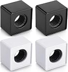 Facmogu 4PCS Mic Flags Square Cube Microphone Flags Station, Custom Interview Mic Flag Station with Foam, Portable Microphone Accessories for Interview KTV Reporter Host Halloween Cosplay