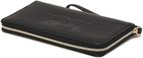 (F06061) 新品正規品 コーチ COACH F75908 ペブルドレザー ラージ フォン ウォレット ストラップ付き リストレット ラウンド長財布 IMBLK | [コーチ] 長財布 リストレット アウトレット レディース