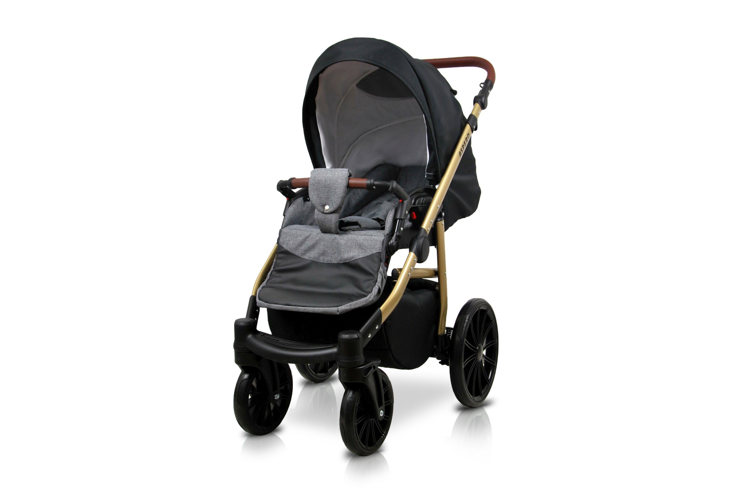 BabyLux® Carrito de Bebé Sistema de Viaje Set 3 en 1 - Aspero - incl. Capazo, Silla de Paseo, Silla Coche - Cochecito - con Bolso cambiador, Cubierta para la lluvia, Mosquitera etc.