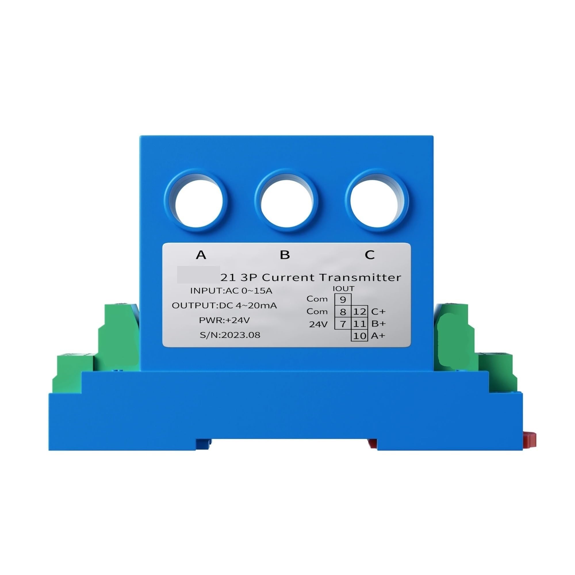 Transmetteur de courant alternatif 0-10A 0-25A 0-30A ; Transmetteur triphasé 4-20mA 0-10V RS485 DC24V(AC 0-25A,Output 0-10V)