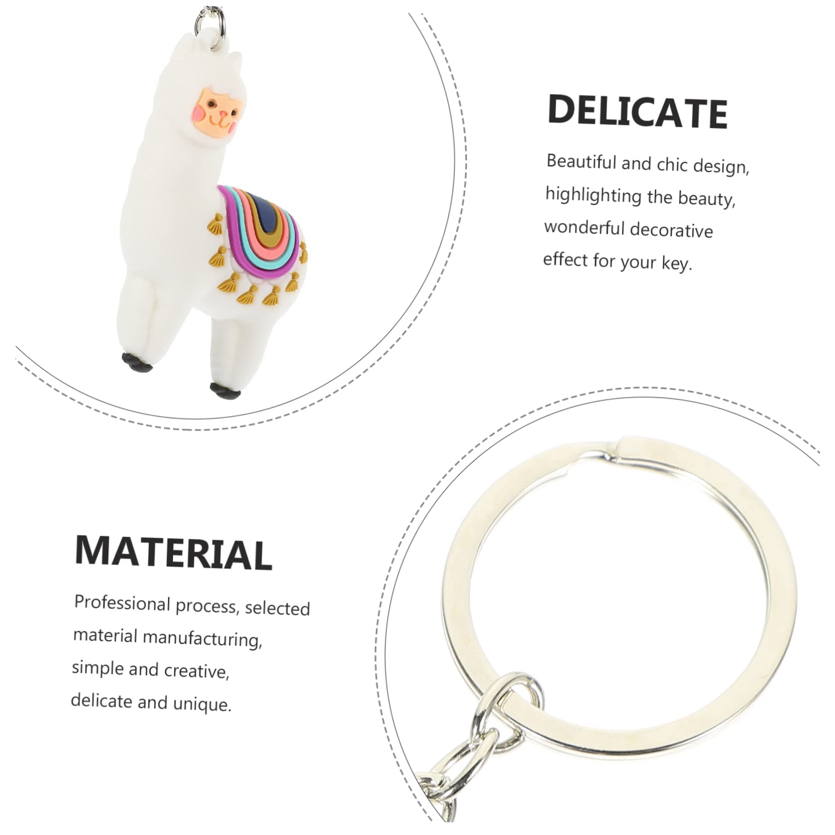 KOMBIUDA 12piezas Llavero De Alpaca De Peluche Adorno Colgante Para Mochila Bolsa y Llaves Diseño Creativo y Compacto Para Niñas y Fiestas
