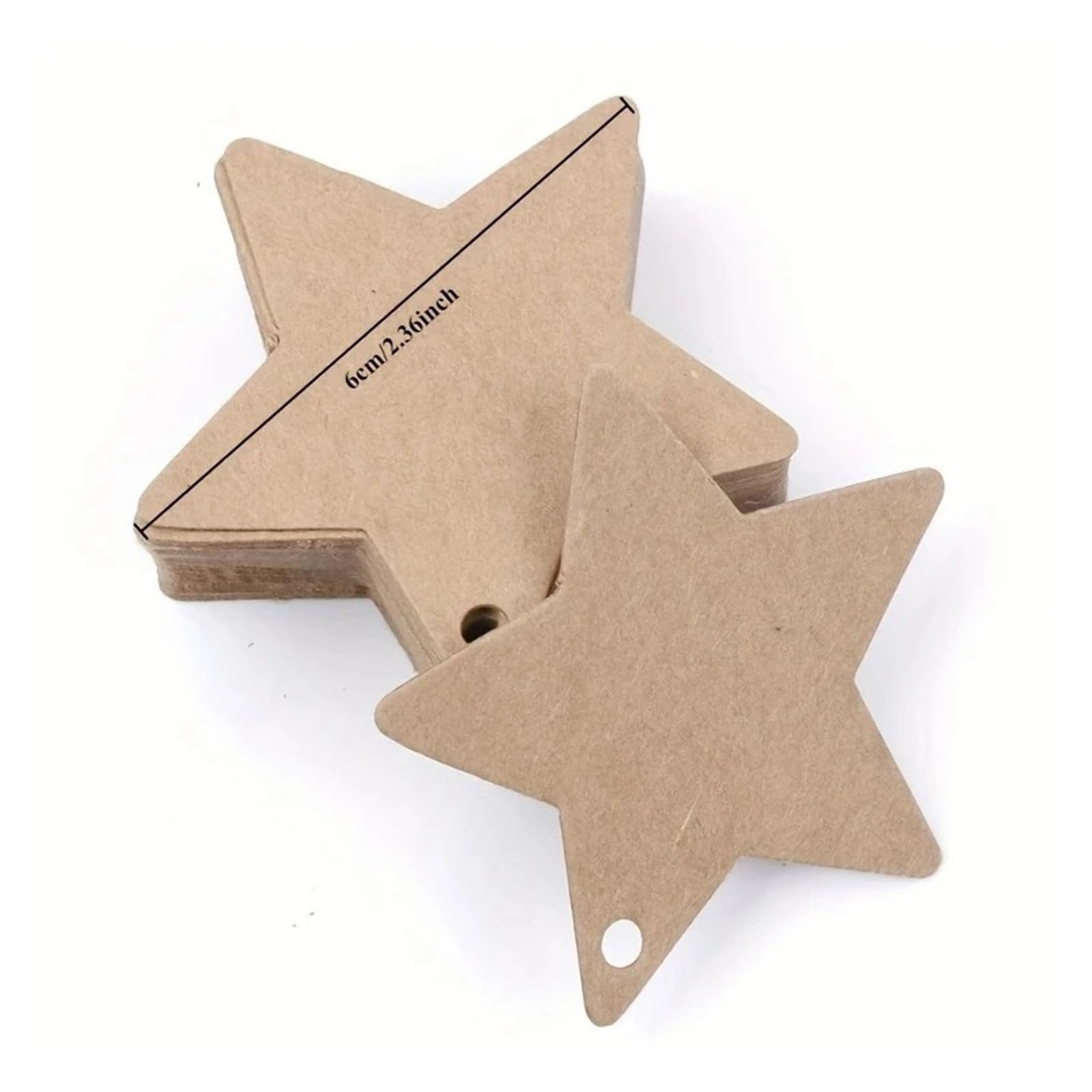 Lot de 300 étiquettes de prix vierges en papier kraft avec ficelle en forme d'étoile Couleurs disponibles