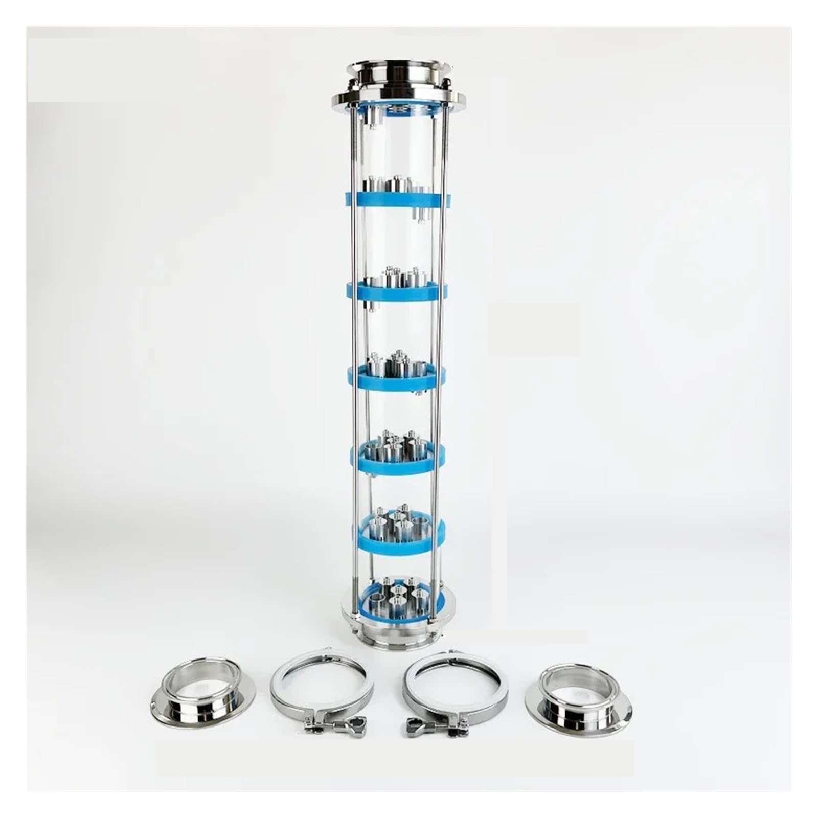 Colonna for Lenti di Distillazione Colonna di distillazione a Lente da 4" con Set di Piastre a Bolle SS304 da 7 Pezzi Colonna di distillazione a 7 Strati SS304(Set 5)