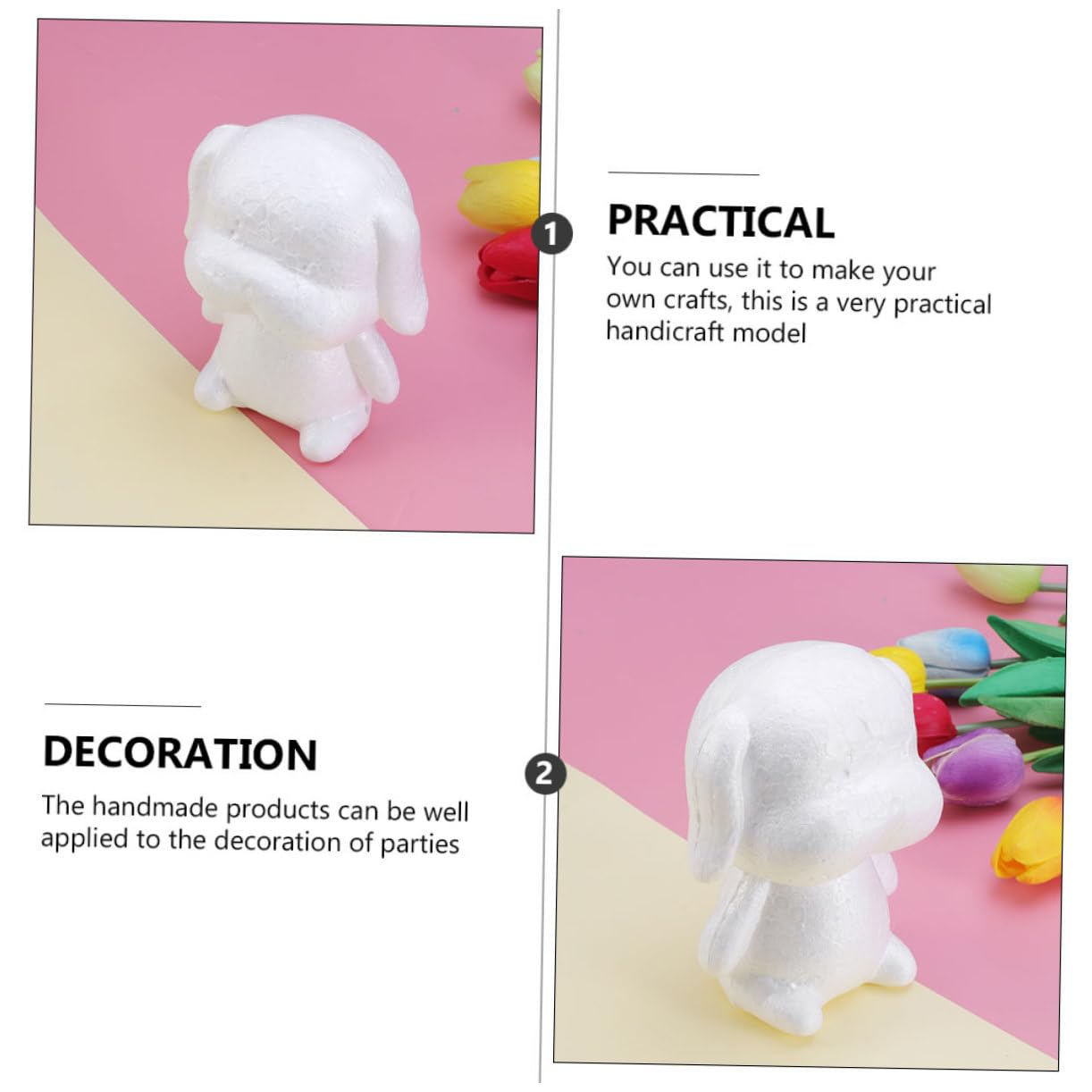 DOITOOL 2 Series Perro De Espuma Diy De Decoración Para Manualidades Y Ejercicios 3 Piezas*2