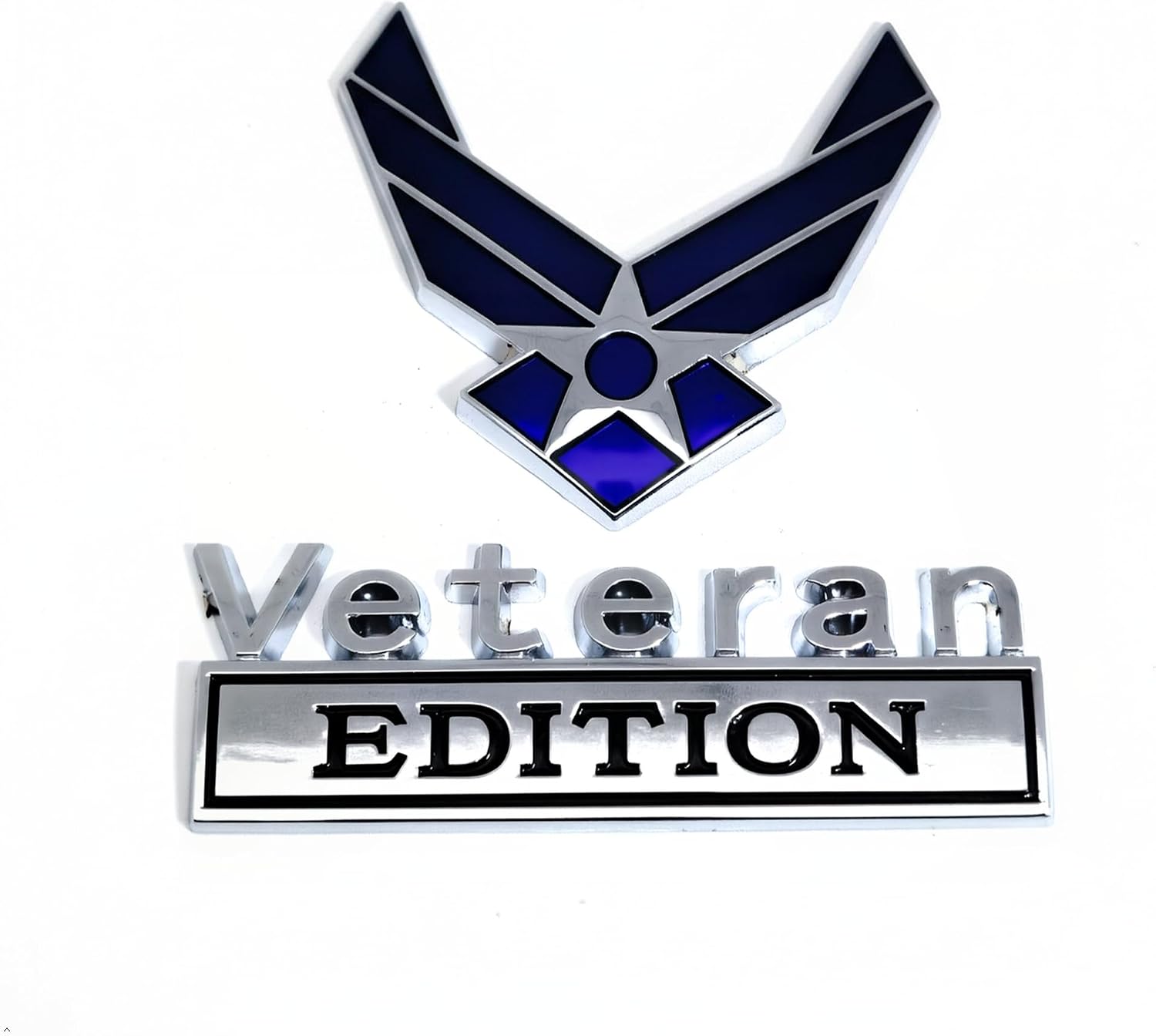 U.S. Air Force Veteran Edition Emblem Badge Set - Metal 3D Car Decal, Air Force Veteran Commemorative Decoration, Waterproof Weather-Resistant Side Panel Decal, 1-Piece Set