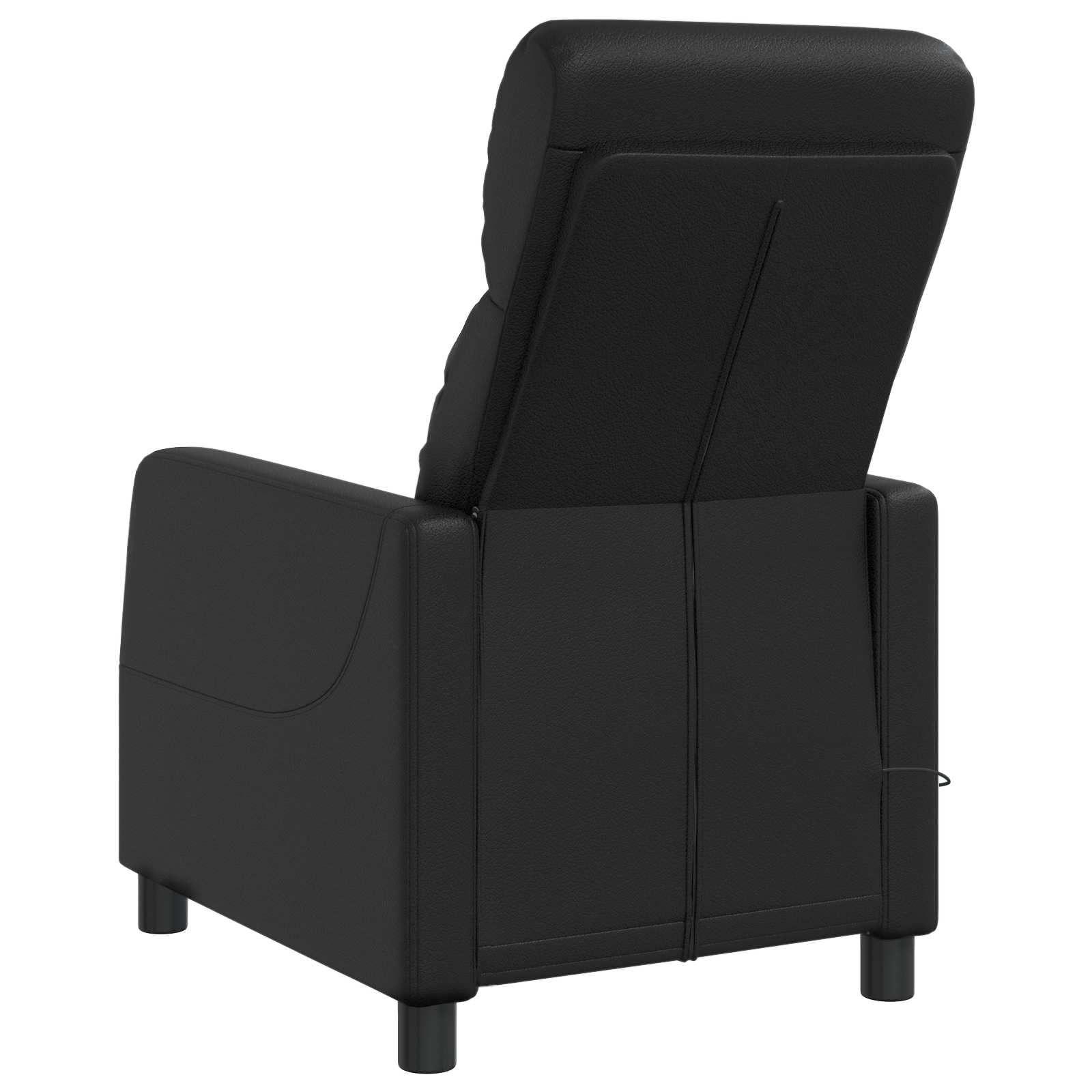 Poltrona relax nera in ecopelle con funzione reclinabile regolabile 115-160
