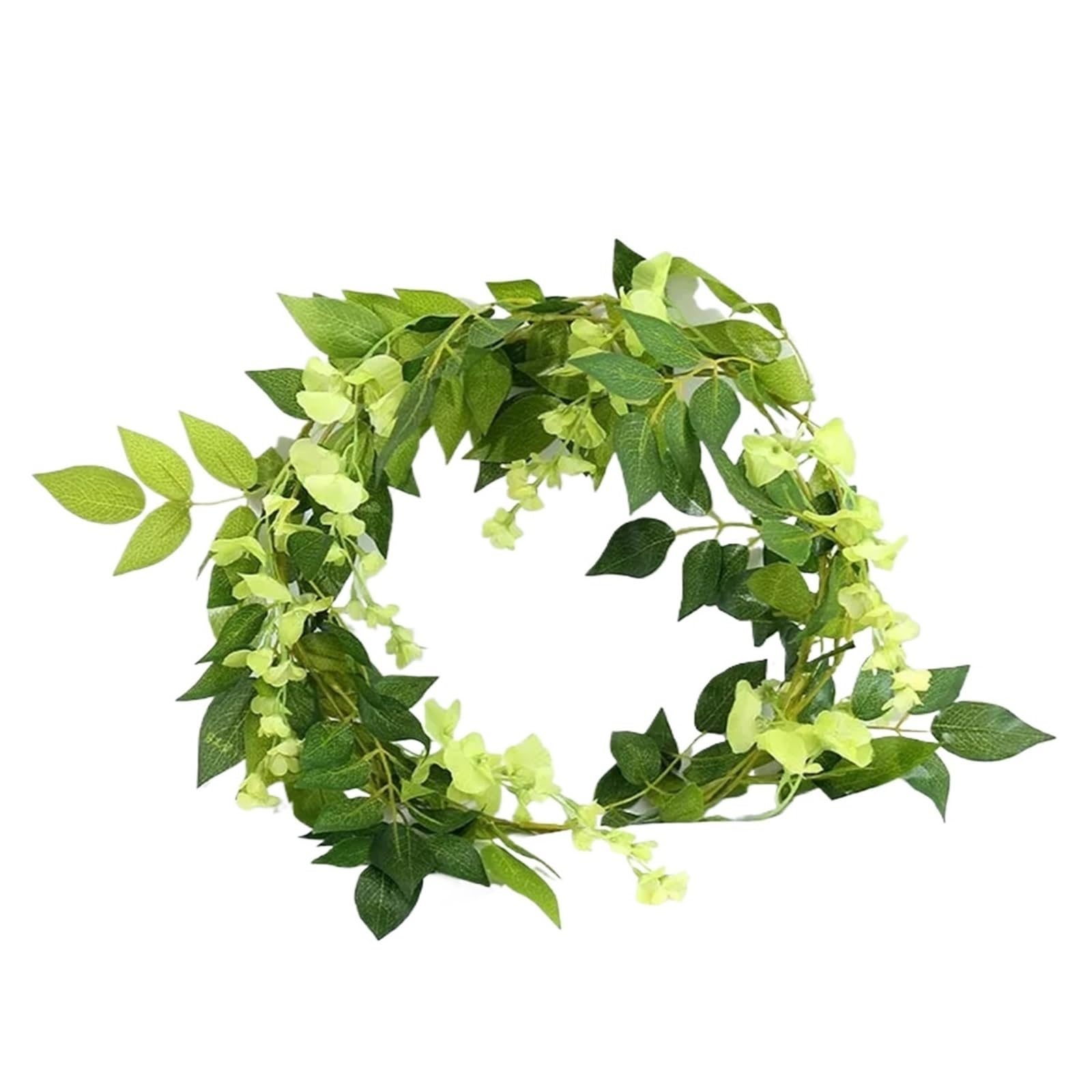 Künstliche Blumengirlande, 2m Seide Glyzinien Girlande Reben Rattan Seide Hängende Blume for Home Garten for Dekoration(Green,3pcs)