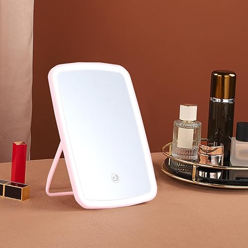 Miniatura 9 de YESBAY Espejo de maquillaje LED con 3 modos de luz, espejo de maquillaje portátil de viaje, espejo cosmético personal, plegable, cuadrado,