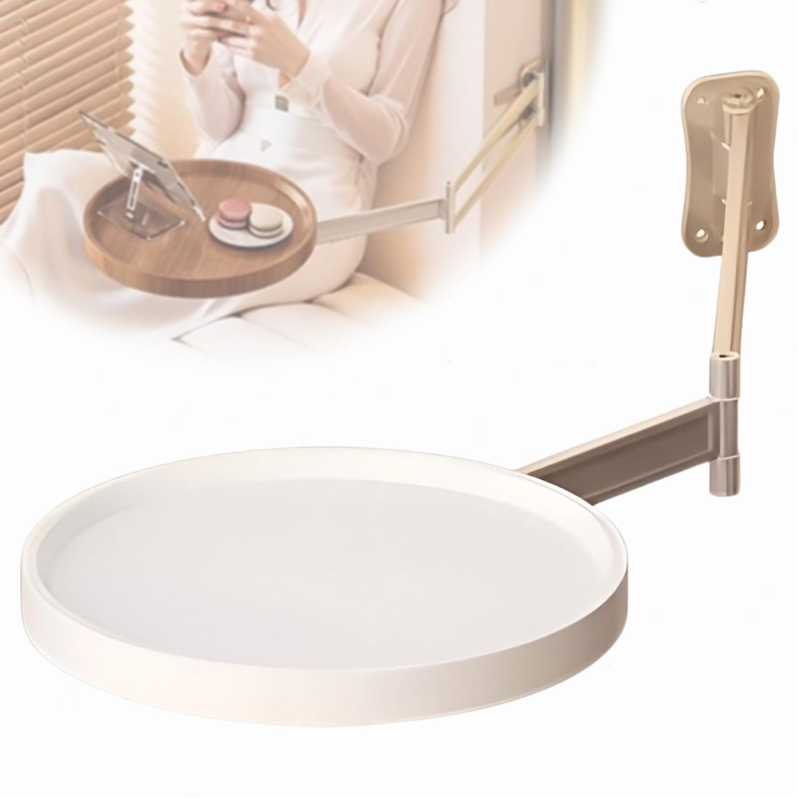 Table basse rétractable murale blanche pour gagner de la place