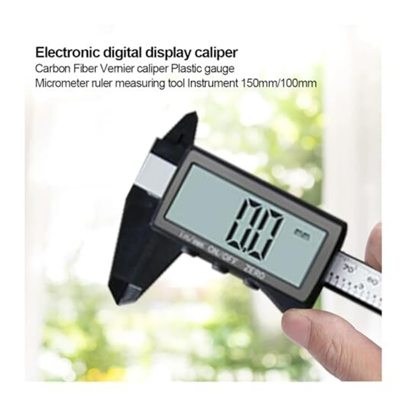 Hochpräzise elektronische Messschieber, digitale Mikrometer-Messlehre for Zuhause, Industrie, Schmuck (schwarz, 100 mm)(Silver 150mm)