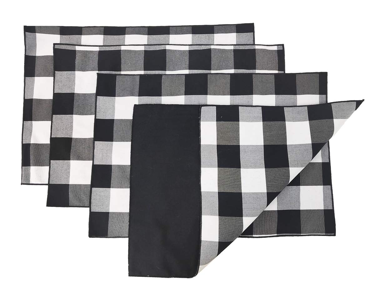 Fennco Styles Buffalo Check Double Layers Reversible Placemats 14