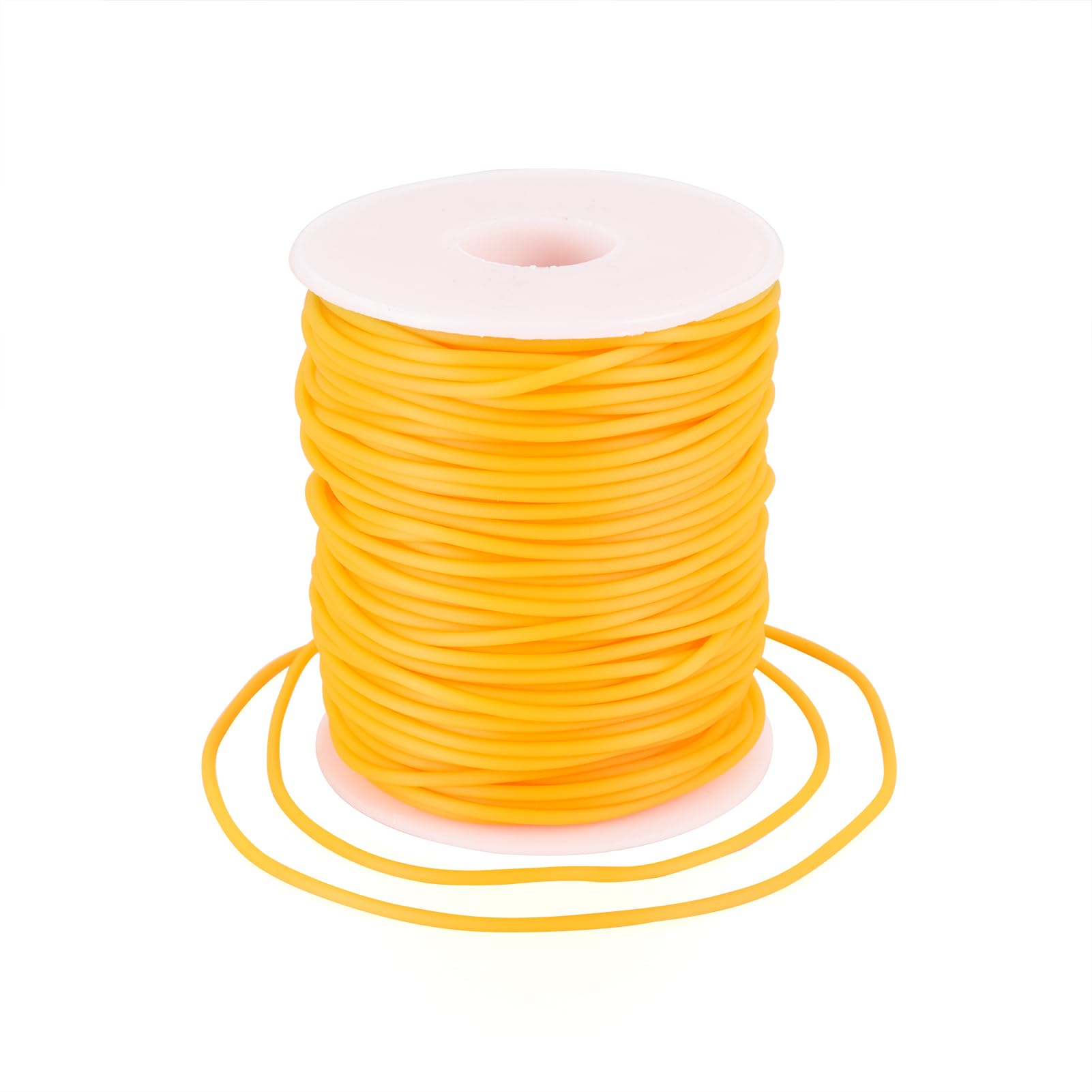 Craftdady 50m Hollow Pipe Tubing PVC Rubber Cord Rubber Tube Cord Wrapped Around For Memory Wire Necklace Bracelet Knitting, Orange