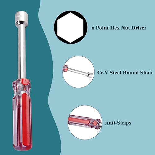 Miniatura 3 de Utoolmart Tuerca hexagonal con mango antideslizante, destornillador hexagonal (0.472 in)