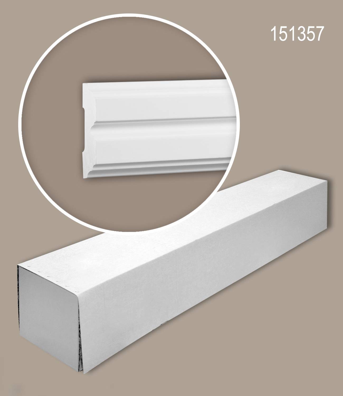 Profhome Molduras para paredes 151357-box 200 cm x 1,2 cm x 4,8 cm Espuma rígida de poliuretano pretratado 14 molduras / 28 m