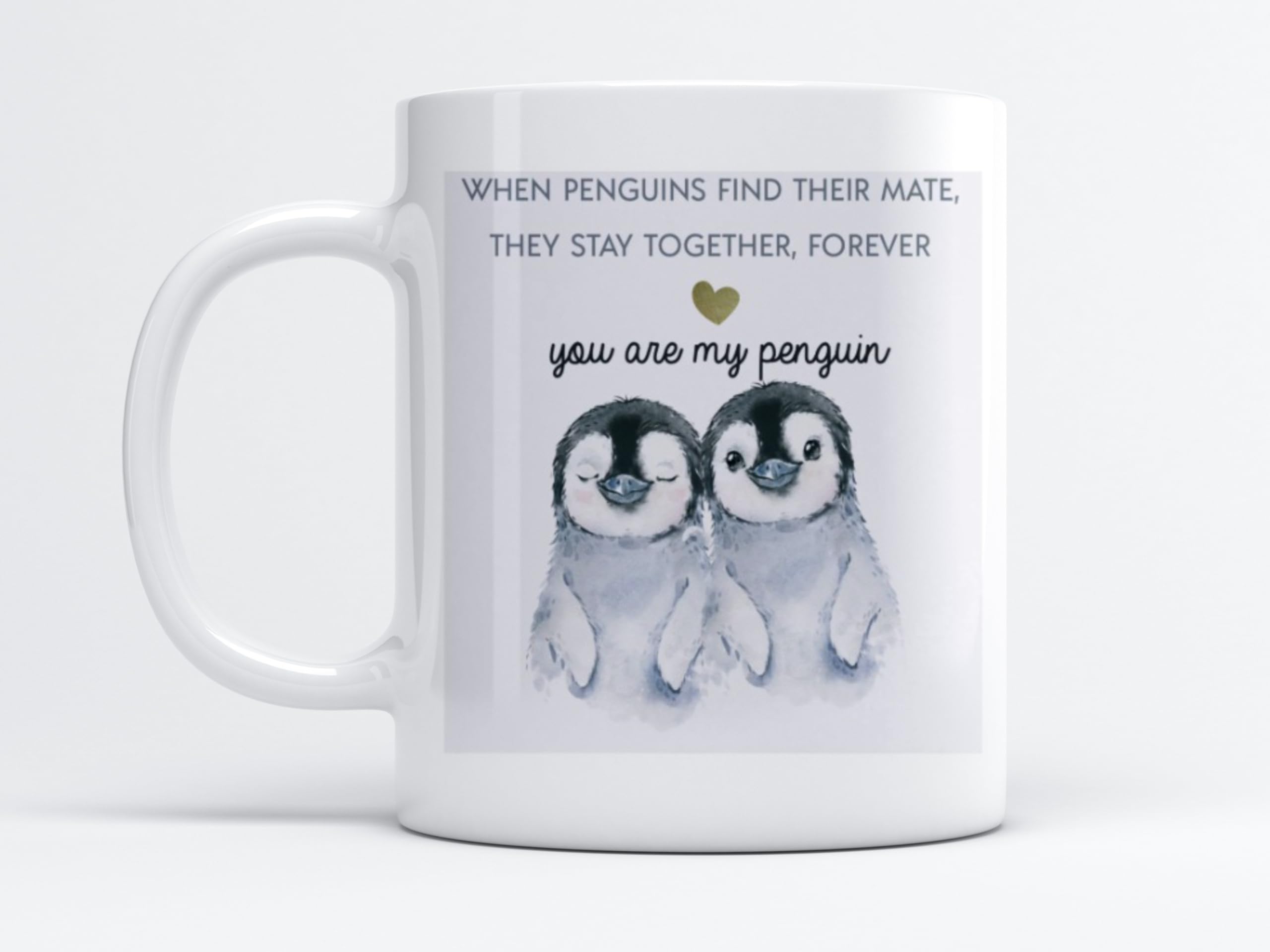 EKAM You are My Penguin with Heart, and Two Cute Penguins Ceramic Coffee/Tea Mug Valentine Gifts for Wife & Husband, Him or Her Gift for Girlfriend, Boyfriend (11oz Mug)