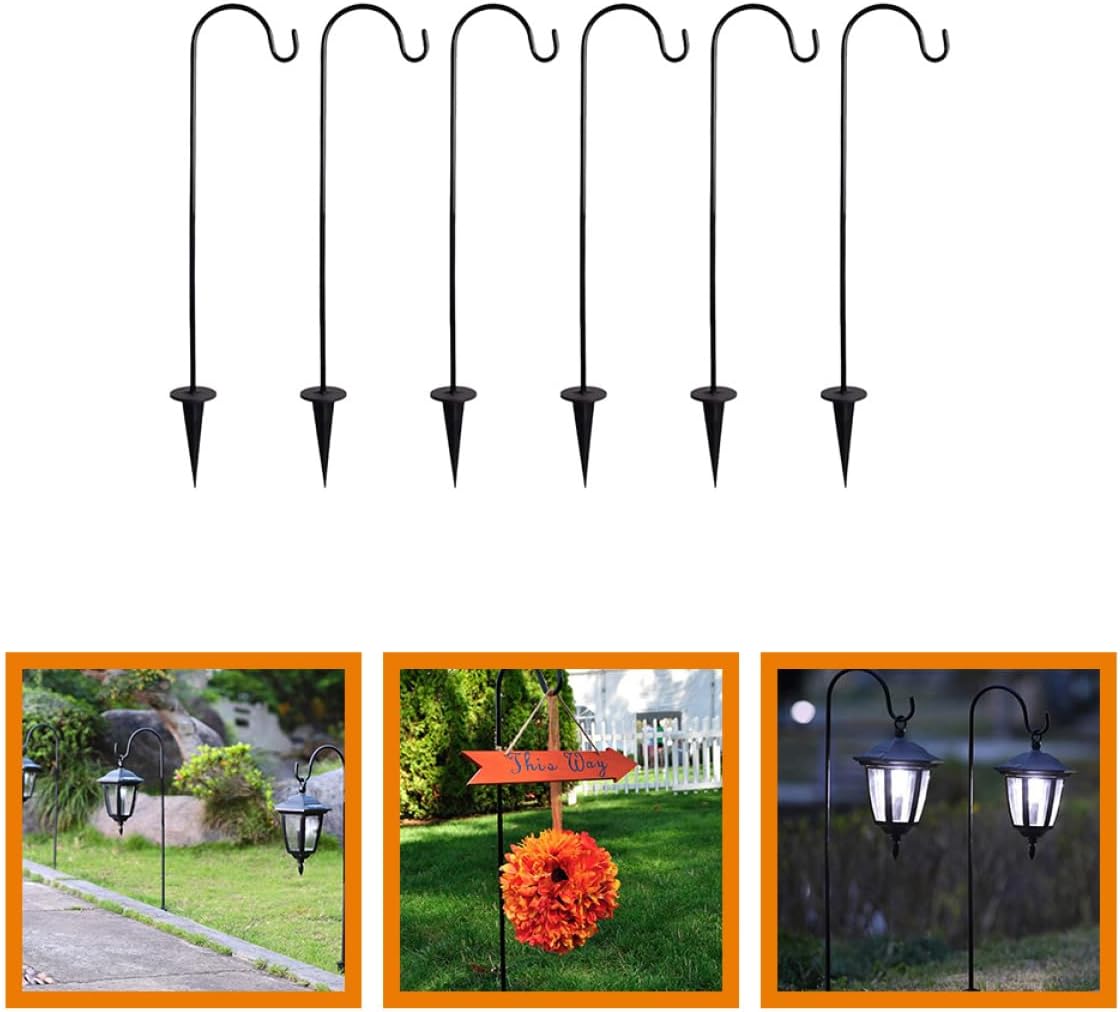 6pcs Iron Solar Garden Hook Shepherd Hooks for Outdoor Lights Stakes for Solar Garden Lights Hanging