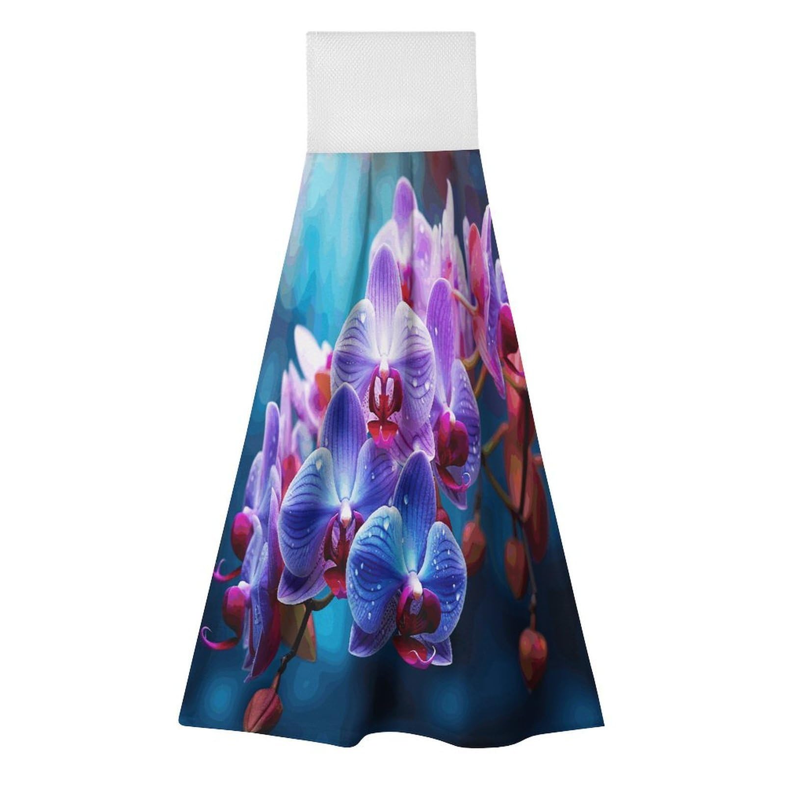 LZQPOEAS Colorful Orchids Flower Hand Towel Reusable Polyester Towel Quick Dry Microfiber Washcloths, Reusable Lint Free Cleaning Towels for Bathroom Kitchen Hotel Spa Home Daily Use