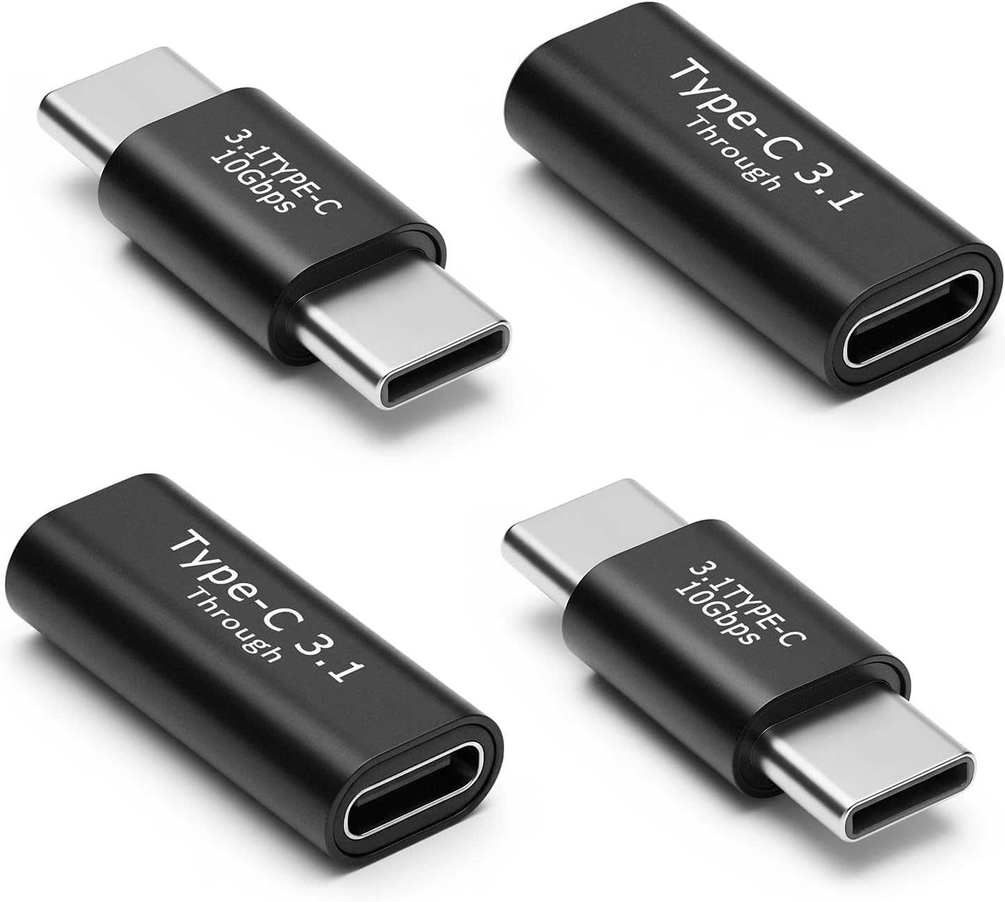 Adapter USB C 3.1 (4 sztuki), adapter USB C żeński na żeński, złącze męskie typu C na męskie do MacBooka Pro, tabletu, Samsung Galaxy i innych