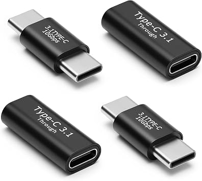 USB C 3.1 Adapter 4 Pack, USB C Female to Female Adapter, Type C Male to Male Connector for MacBook Pro, Tablet, Samsung Galaxy and More