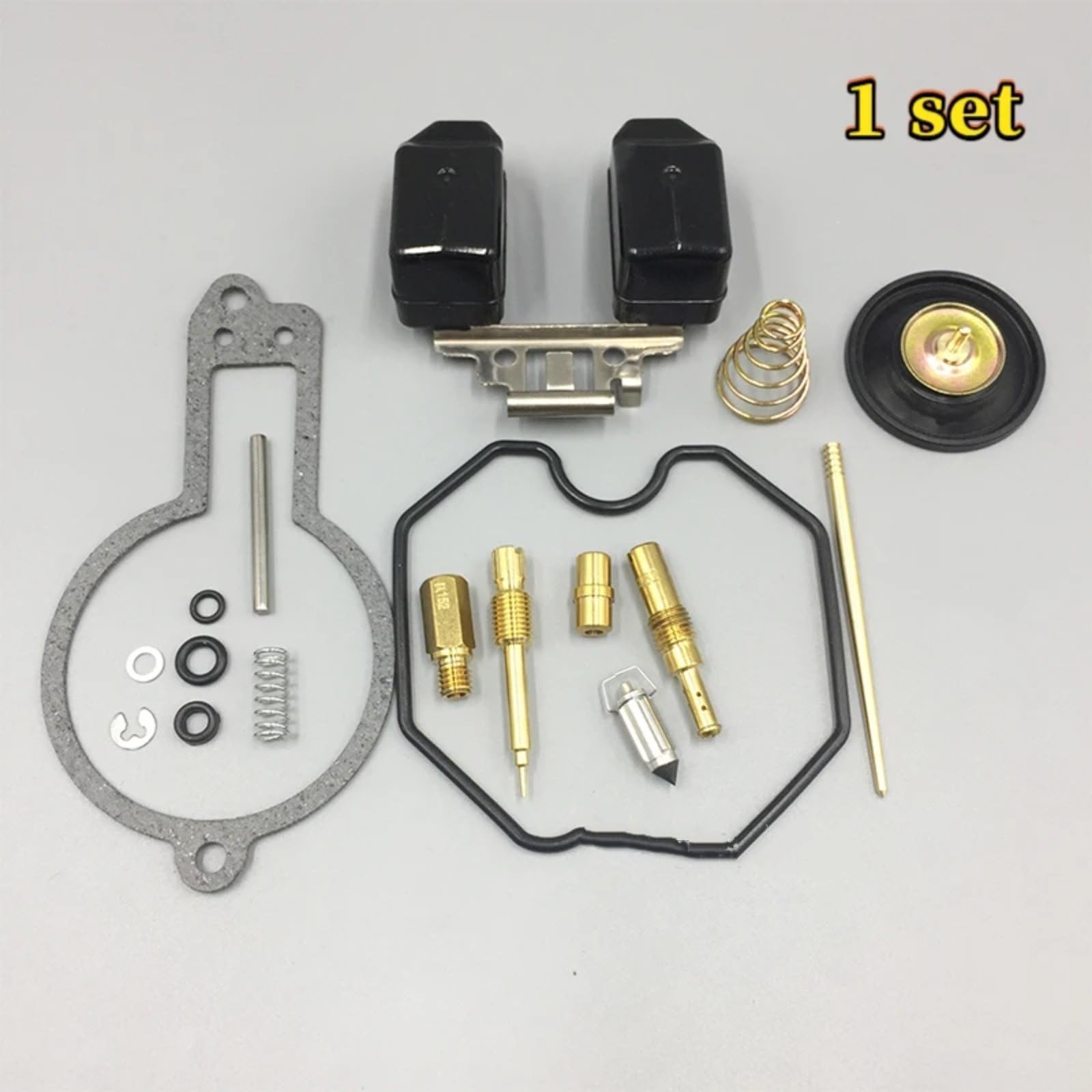 Kit Carburador Repuesto Kit De Reconstrucción Reparación De Carburador Para XR600R 1988-1999 2000 Conjunto Flotador, Diafragma De Émbolo Con Juego De Válvula De Corte De Aire Flotante(4 set)