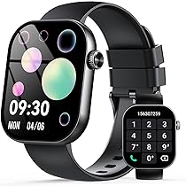 Smartwatch Uomo Donna con Effettua o Risposta Chiamate, 2.01″ Orologio Smartwatch Contapassi, Cardiofrequenzimetro, Sonno, 110+ Modalità Sportivo Fitness Tracker, Impermeabile 5ATM Smart Watch Nero