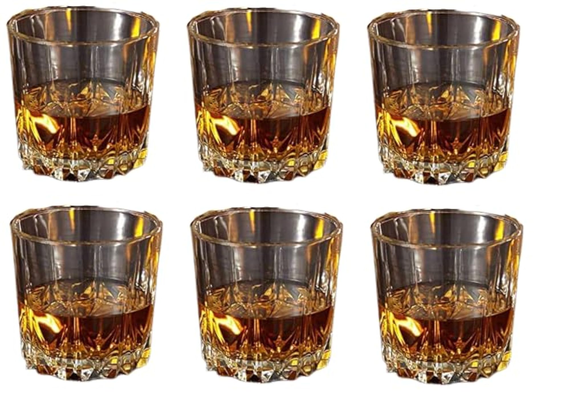 Designer Crystal Whiskey Glasses Set - 320 ml