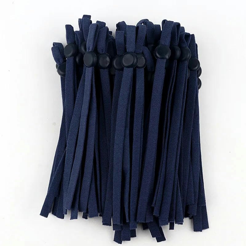 Banda elástica de colores de 5 mm, banda de goma elástica ajustable para colgar para manualidades de bricolaje, azul marino, 500 piezas