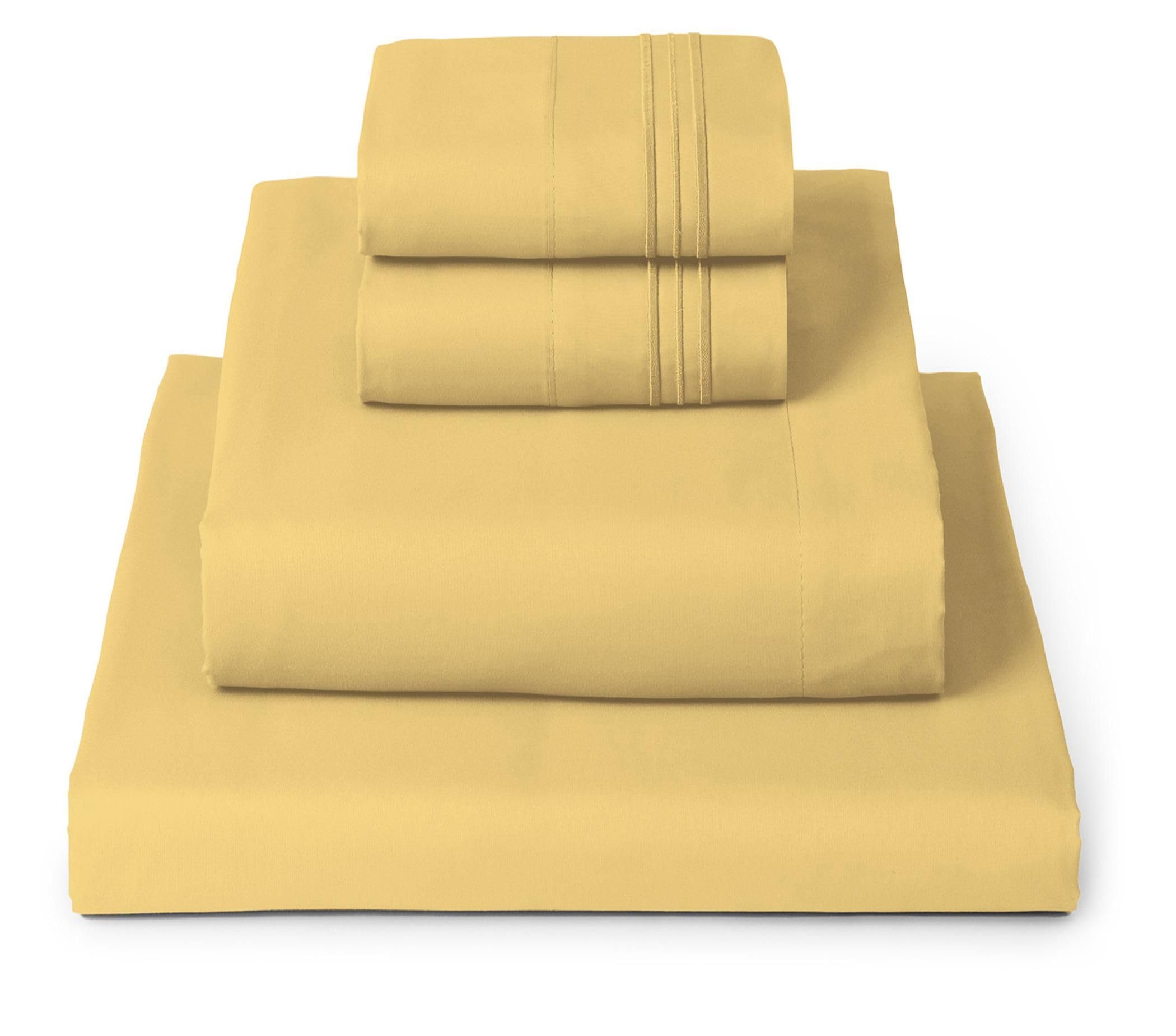 Mellanni Iconic Yellow Queen 4-Piece Sheet Set