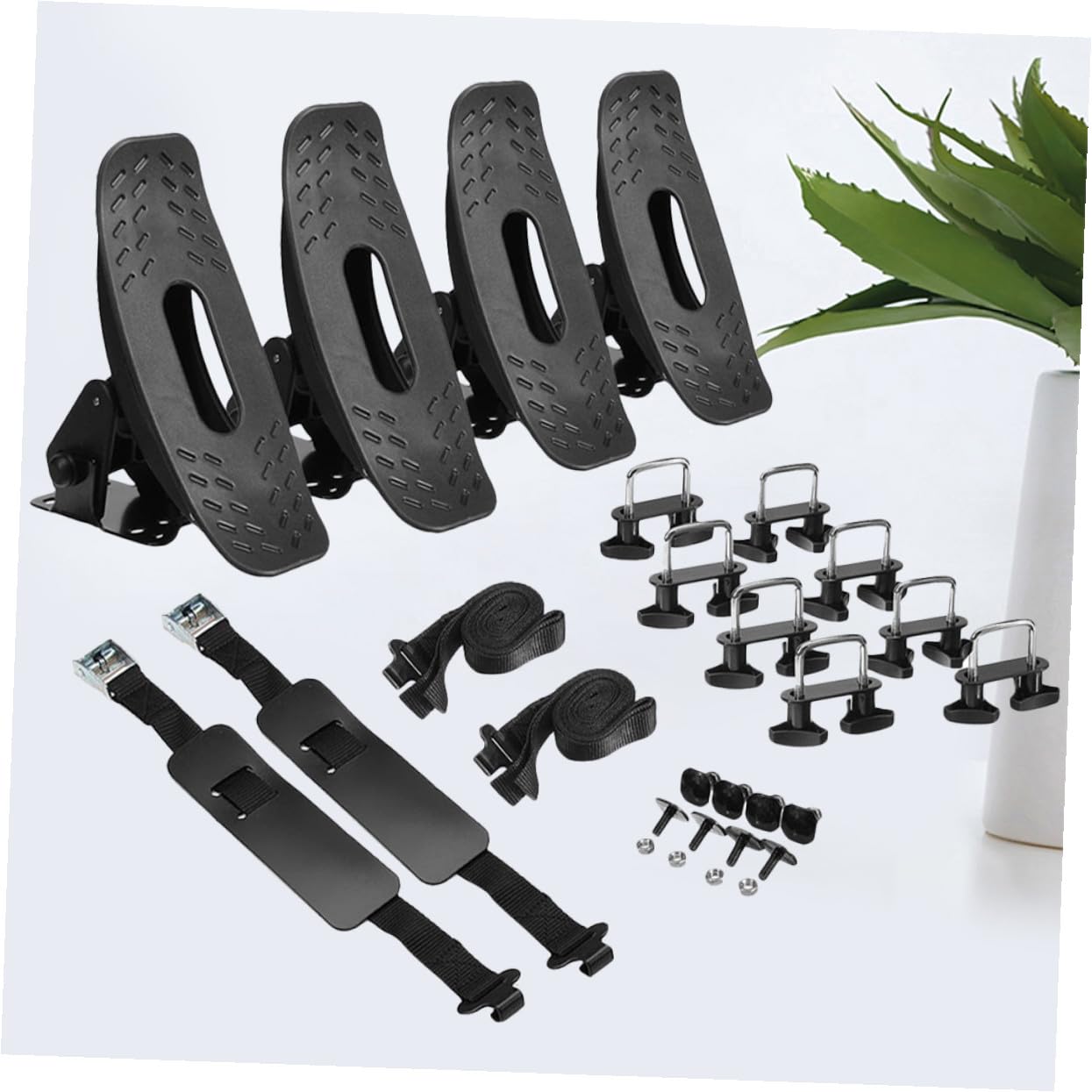 ULTECHNOVO Support de Pagaie Fixe pour Kayak et Canoë, 1 Set, Fer, Noir