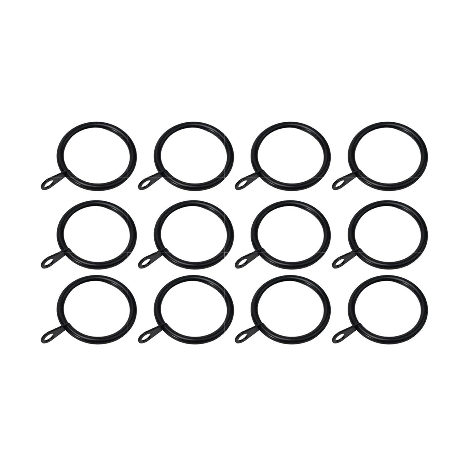 cafe curtain rings 100Pcs Curtain Rings Metal Iron Hanging Hook drapery rod rings For Curtains Rods Pole Voile Heavy Duty 25 TO 37mm Curtai(Black)