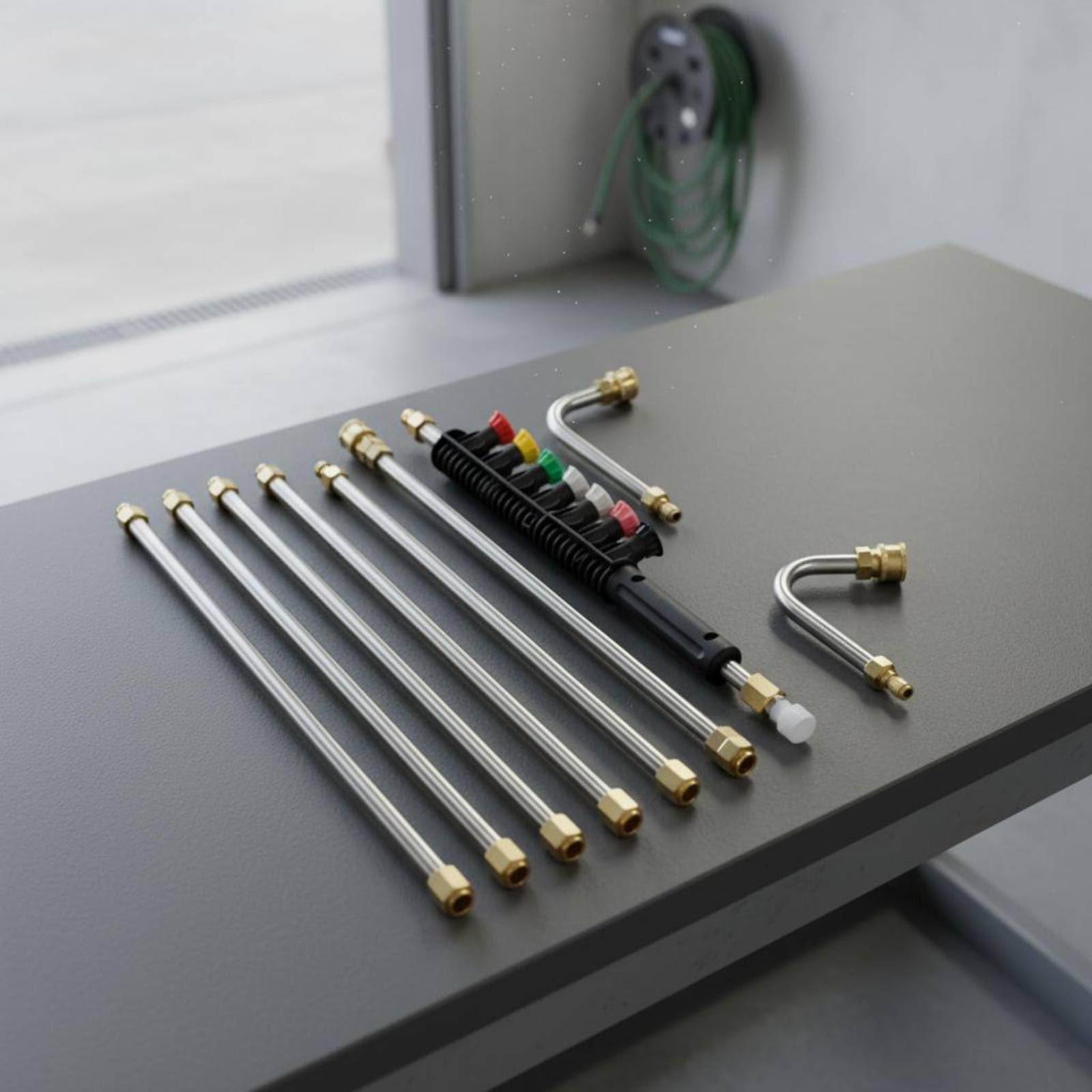 Lancia Alta Pressione per Lavaggio Auto Bacchetta Prolunga Asta Diritta Componente Estensione in Acciaio Inox con Ugelli Codificati E Attacco Rapido