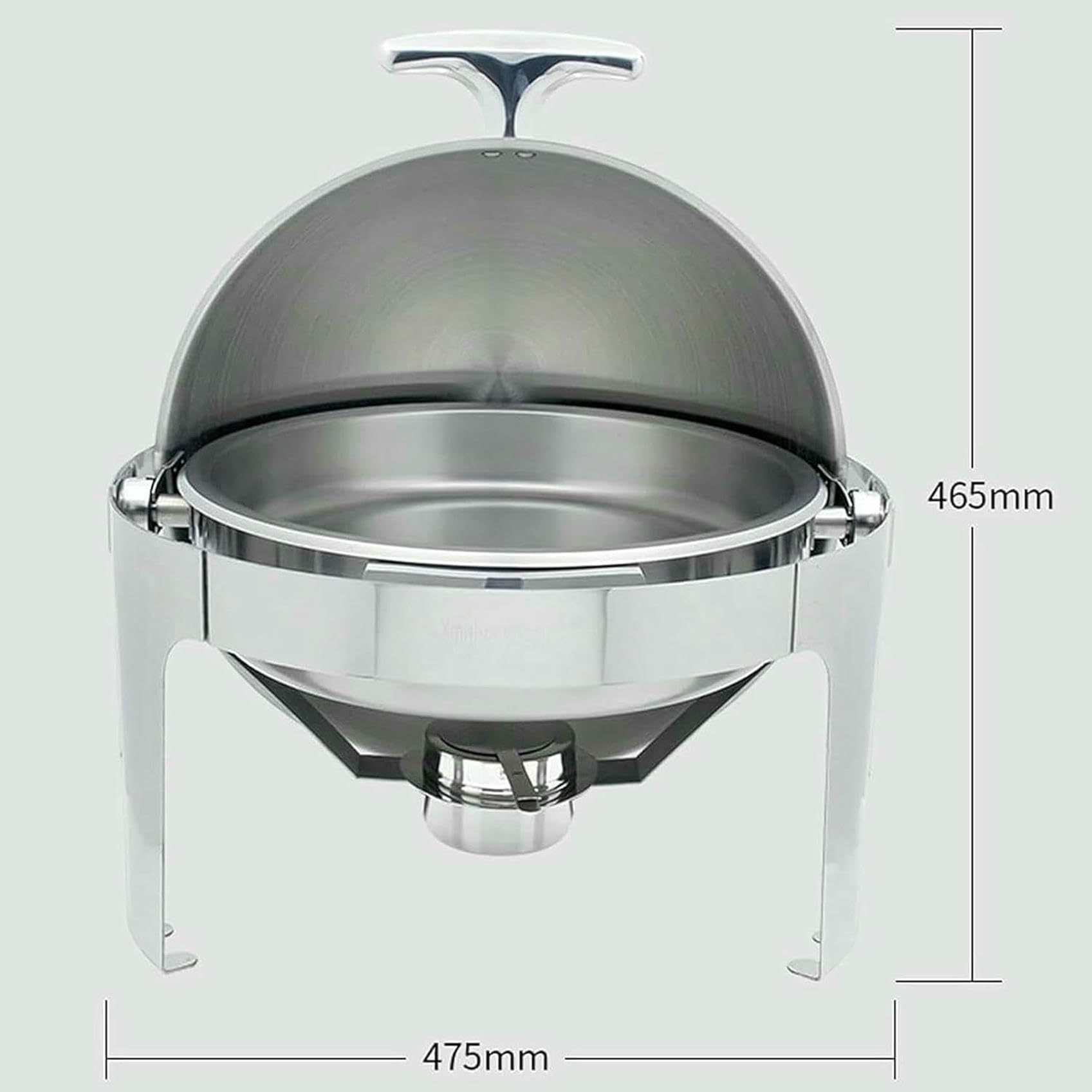 Calentador de Alimentos para Servicio de Buffet: Plato Aislado para Alimentos, Buffet Aislado para Alimentos, Placa de Acero Inoxidable con Vidrio, Juego de Olla Caliente, Calentador~/