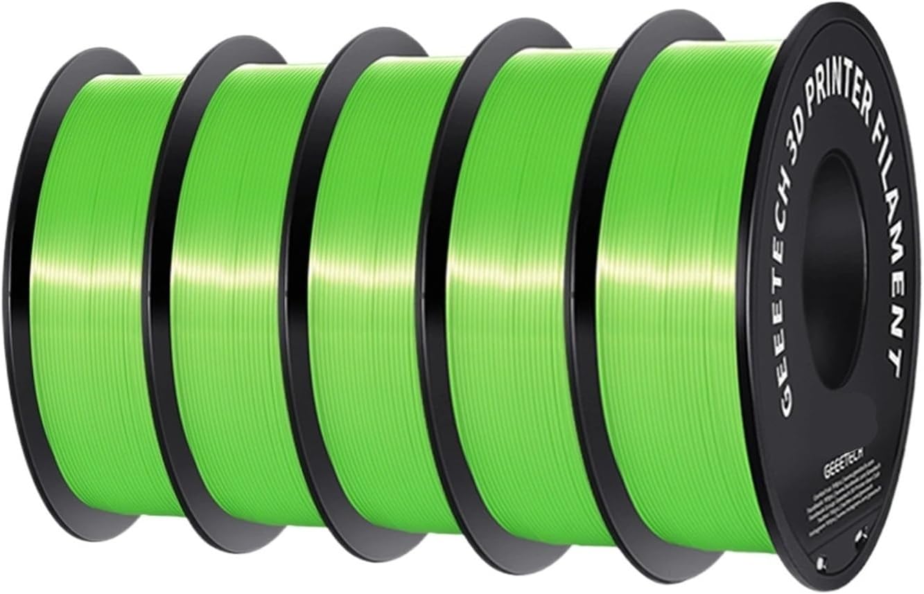 5Kg 3D Filament 1.75mm Silk Filament Smooth Silky Shiny Surface 3D Filament Fit for Printers(Green)
